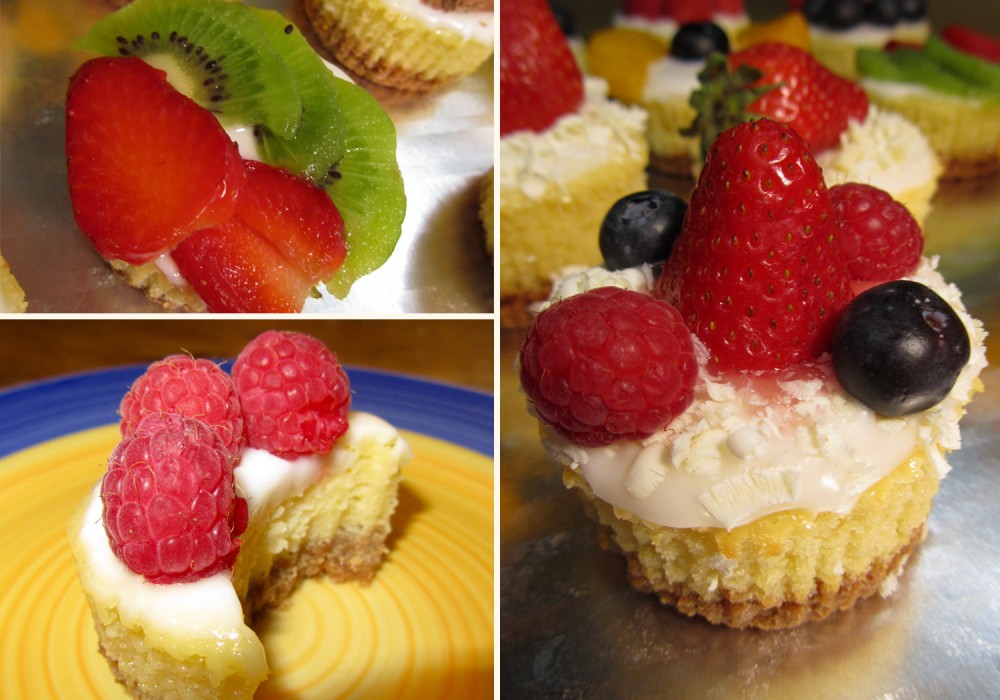 Mini summer fruit cheesecakes assortment