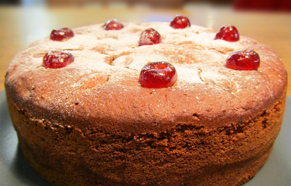 Cherry and Marzipan Cake - Whole