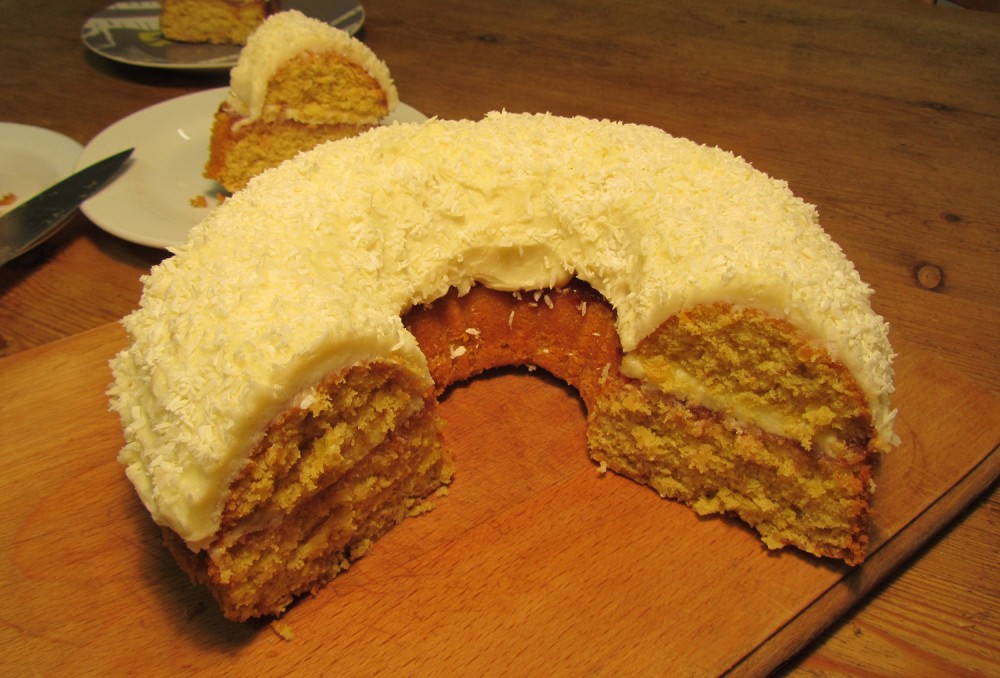 Coconut Ring Cake - Sliced