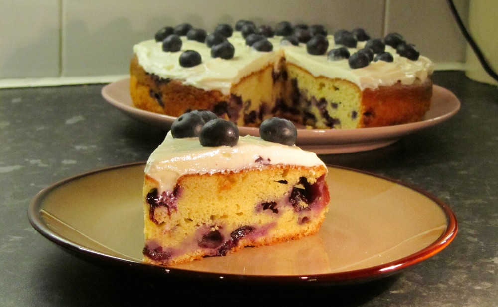 Blueberry Soured Cream Cake Recipe - Sliced