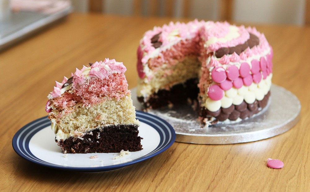 Neapolitan Cake Slice